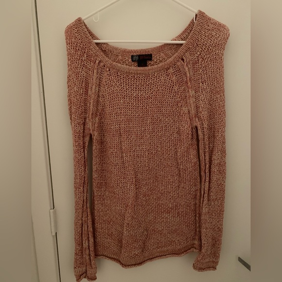 JJ Basics Pink and White Knit Sweater - Picture 1 of 5